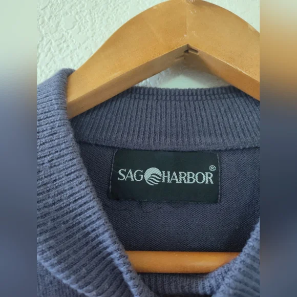 VTG EUC Purple Sag Harbor Soft Short Sleeve Mock Neck Sweater szM/L - Picture 3 of 5